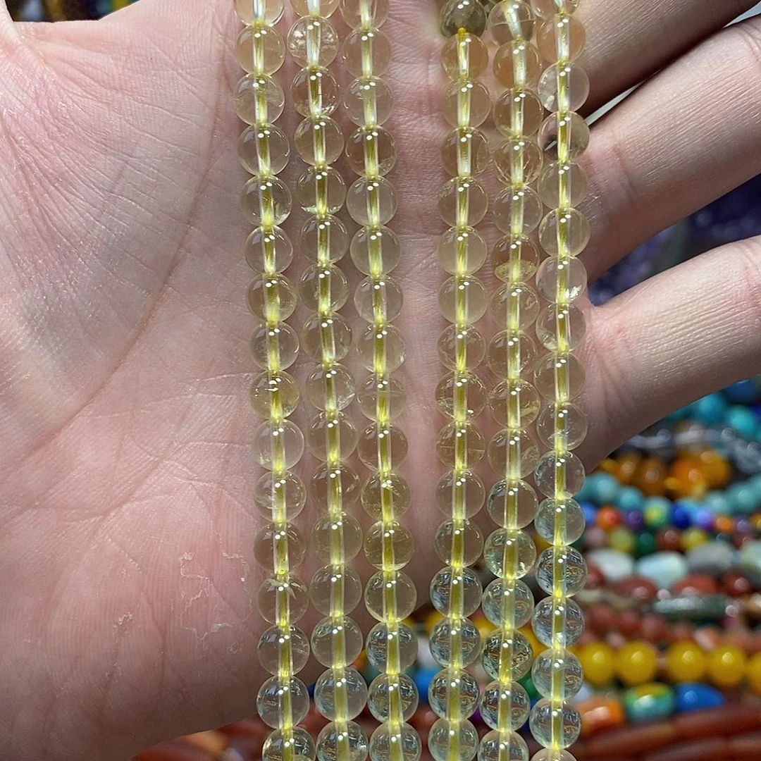 石英质玉未镶嵌，高透柠檬黄水晶6mm，