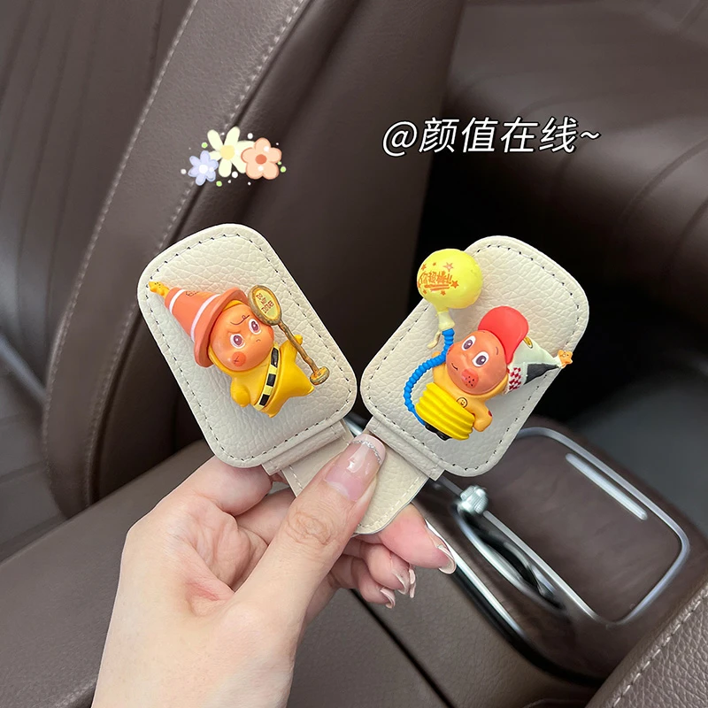 卡通星星人车载眼镜夹汽车遮阳板多功能墨镜放置架太阳镜票据夹子