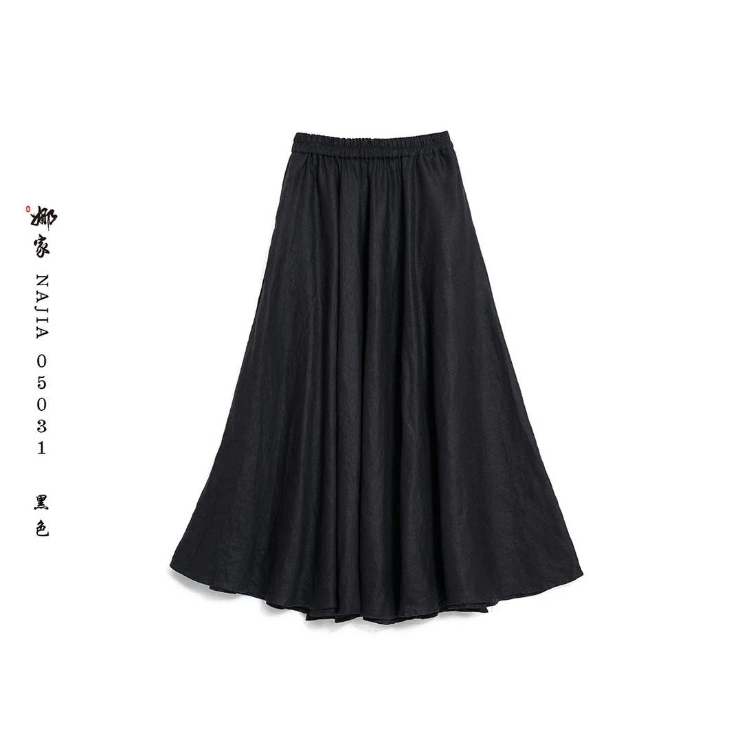 娜家·国风【云舒裾】大摆裙亚麻汉服05031