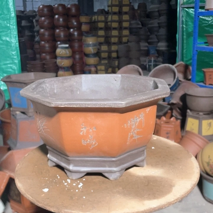 36红色八方花盆花盆