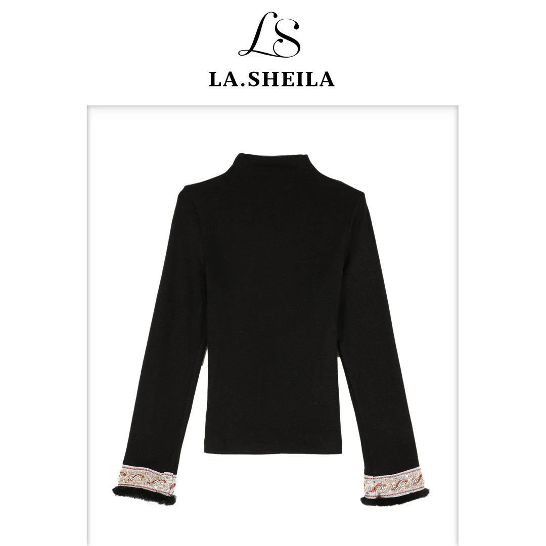 LA.Sheila 半高领水貂毛袖口上衣253-SY/1017-5500710