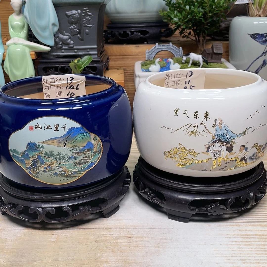 紫砂花盆陶瓷艺术花盆陶瓷