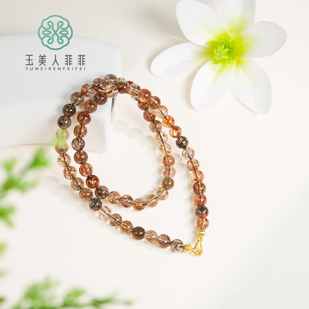 玉美人菲菲#S925水晶项链-圆珠约7mm+