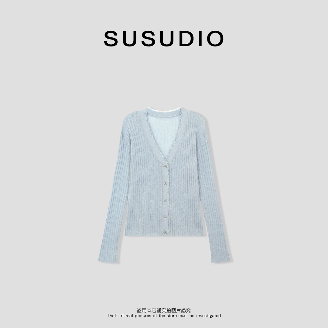 SUSUDIO③ 设计款慵懒风排扣长袖针织开衫50041