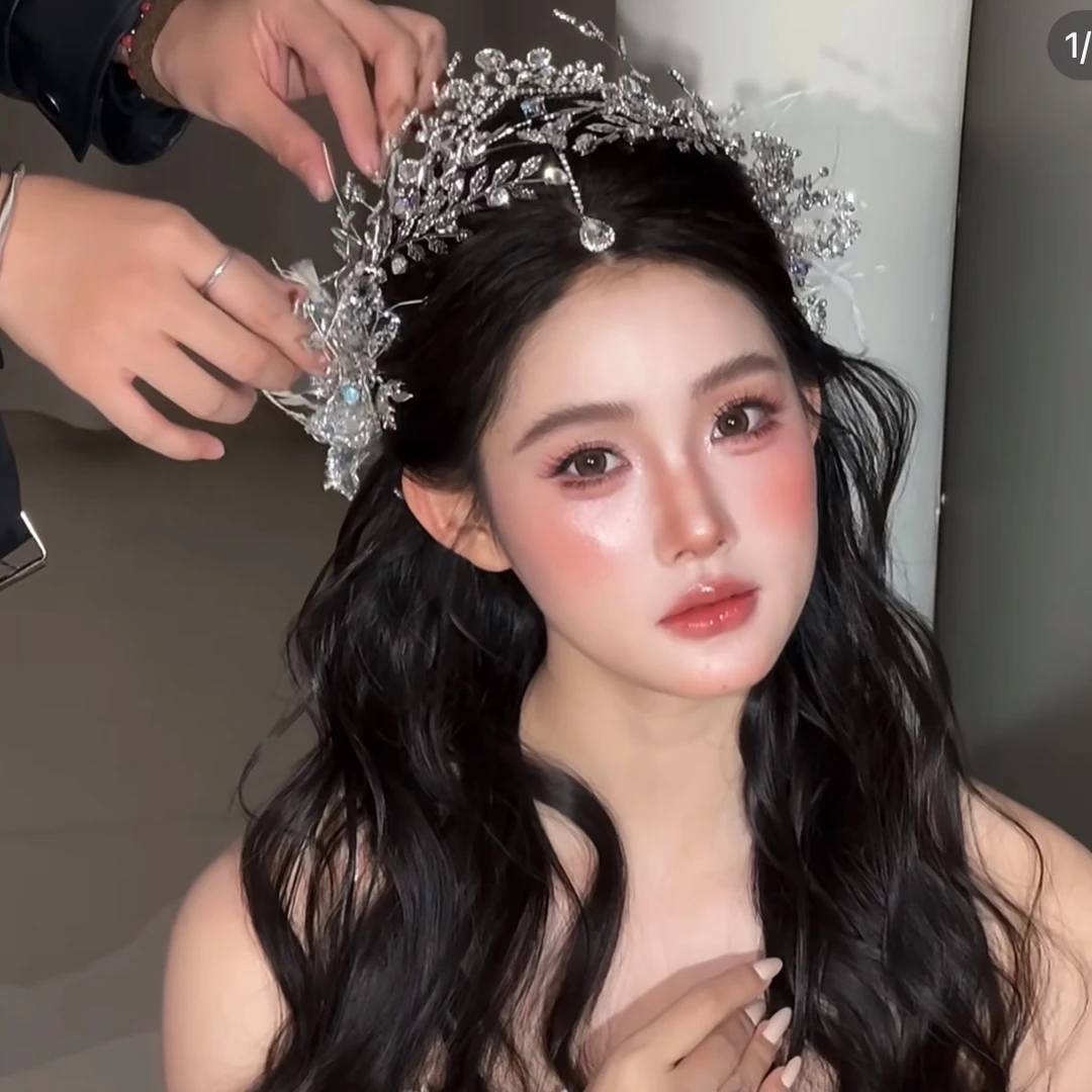 6943超仙水钻皇冠新娘婚礼百搭头饰减龄公主风