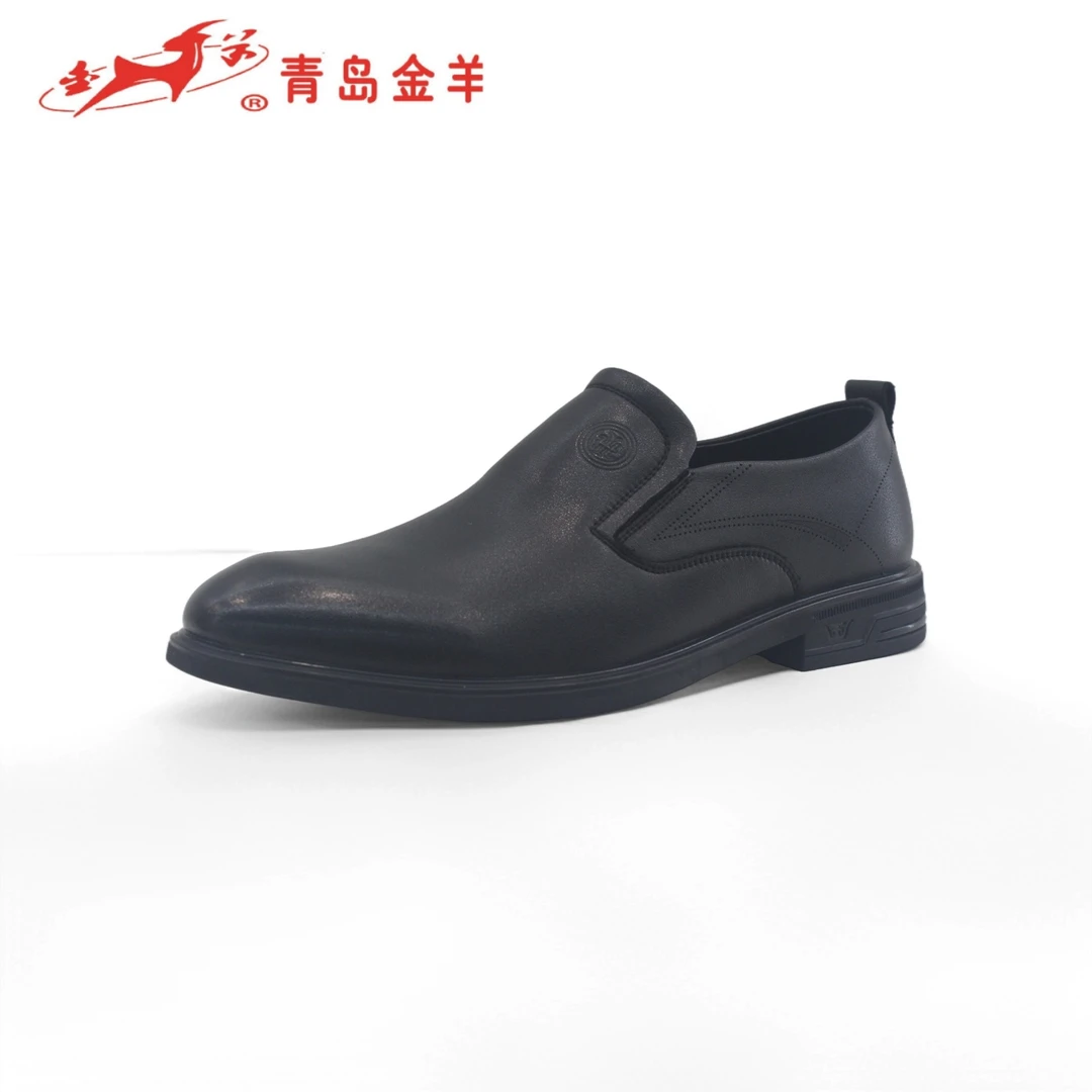 金羊男士一脚蹬正装款是真皮皮鞋舒服休闲英伦风