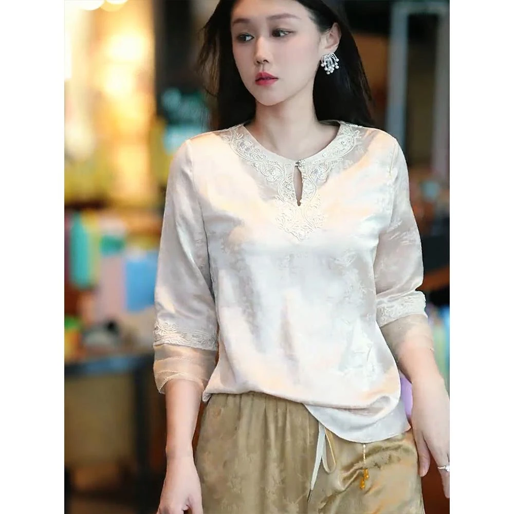 新中式上衣女2025秋季新款爆款超好看独特漂亮显瘦设计感国风小衫