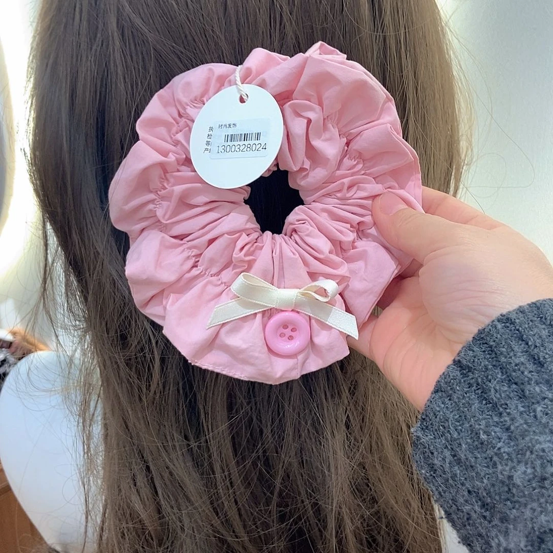 布艺铁合金粉色布艺发圈