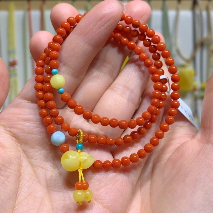 南红玛瑙手链未镶嵌4m m