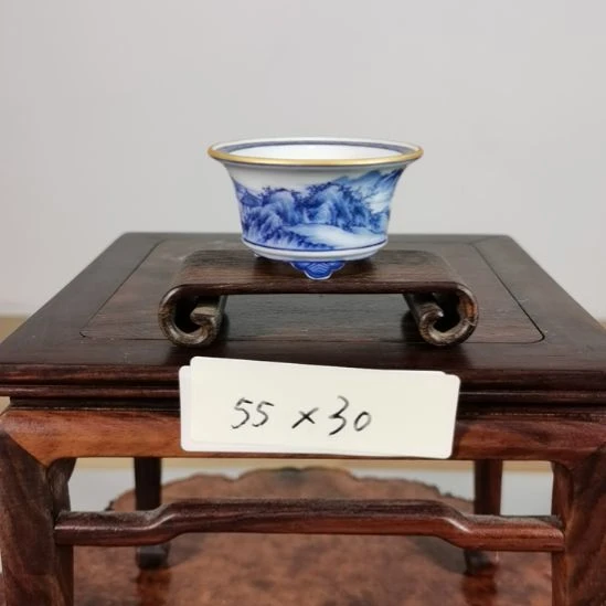 手工坯手绘青花釉下五彩