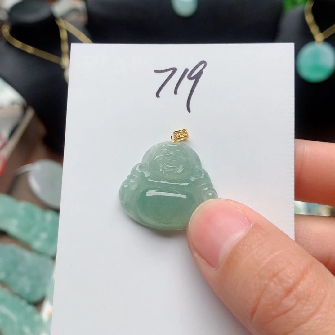 翡翠颈饰18K金镶嵌停吊坠