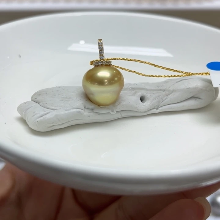 银S925镶嵌吊坠(不含链)海水珍珠11-12mm117号