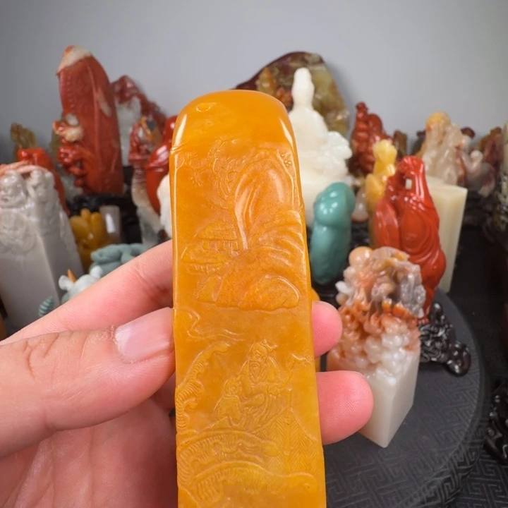 晚***霞寿山石寿山石芙蓉