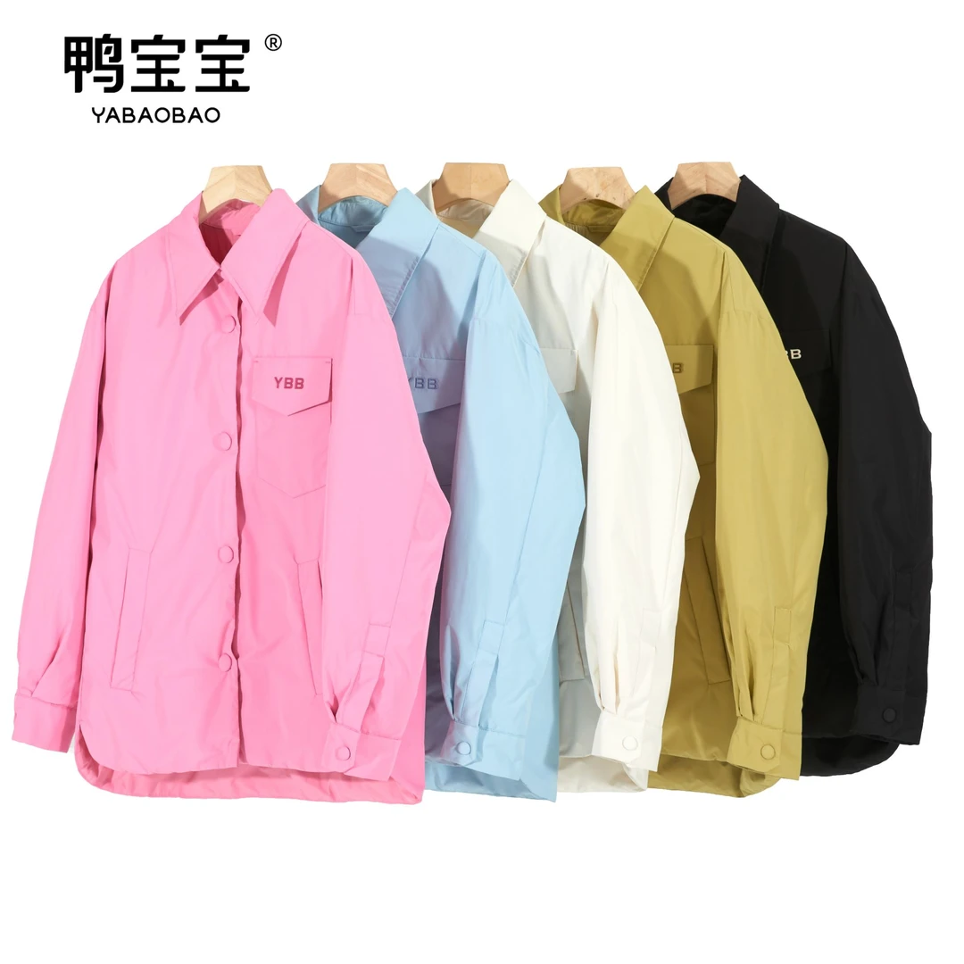 【(李易行)真羽绒假一罚三】鸭宝宝情侣时尚衬衫羽绒服YA4028Y027T6