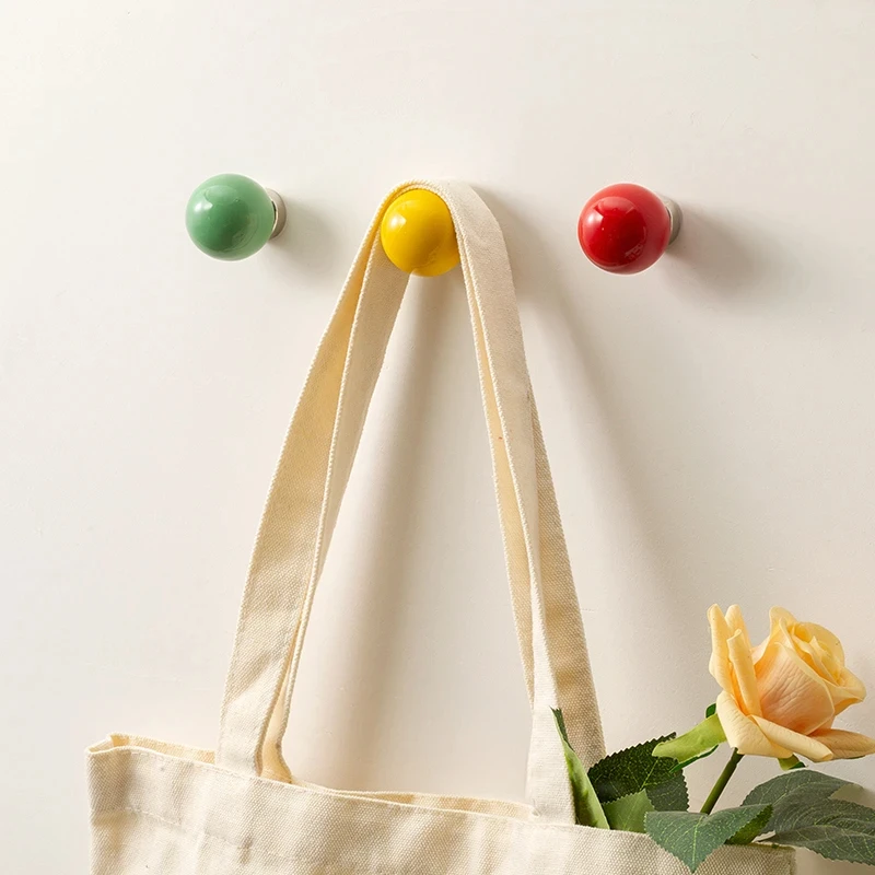 多巴胺磁吸挂钩冰箱贴超强力磁吸挂钩入户门挂钥匙创意高档圆球钩