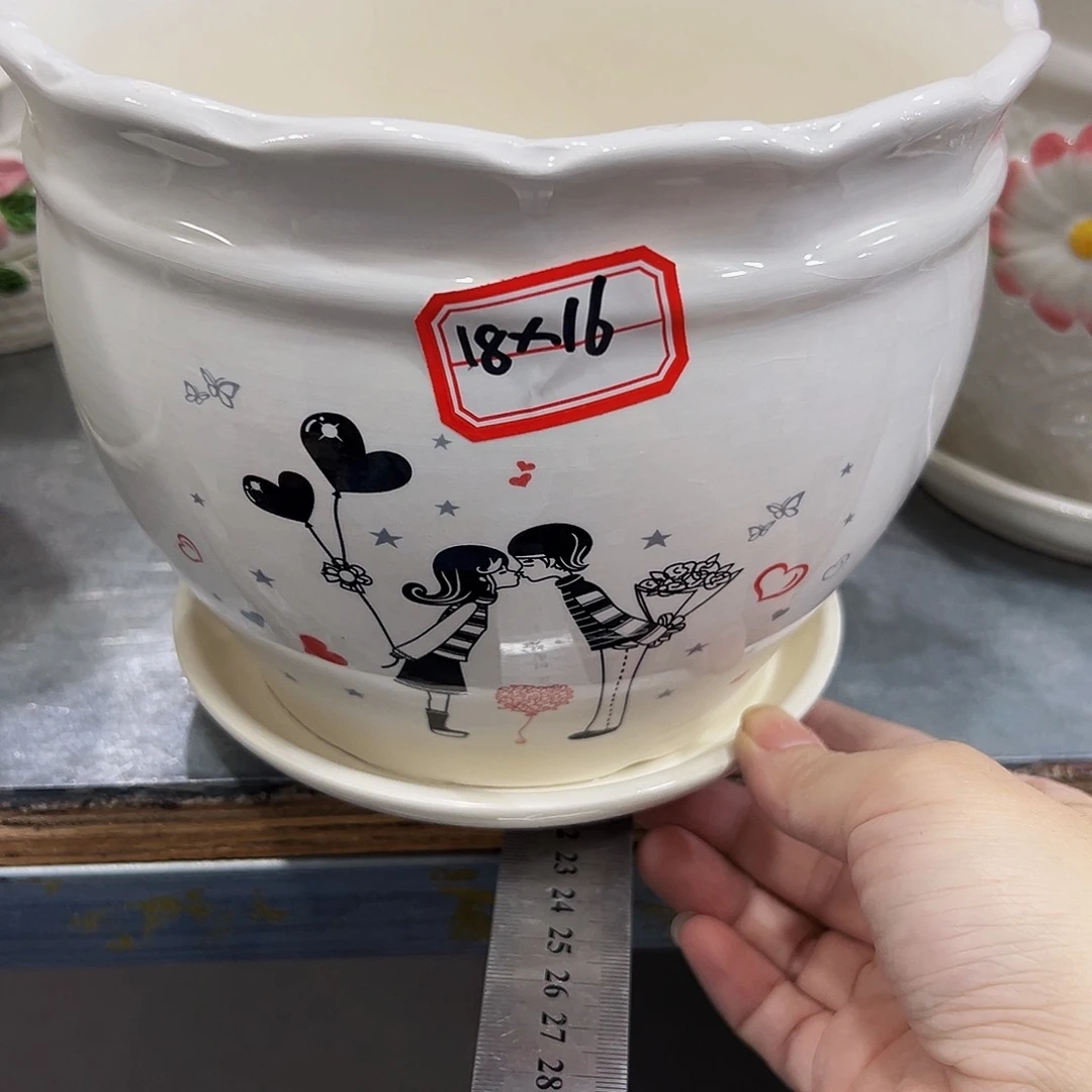 外贸尾单陶瓷花盆凑10米包邮