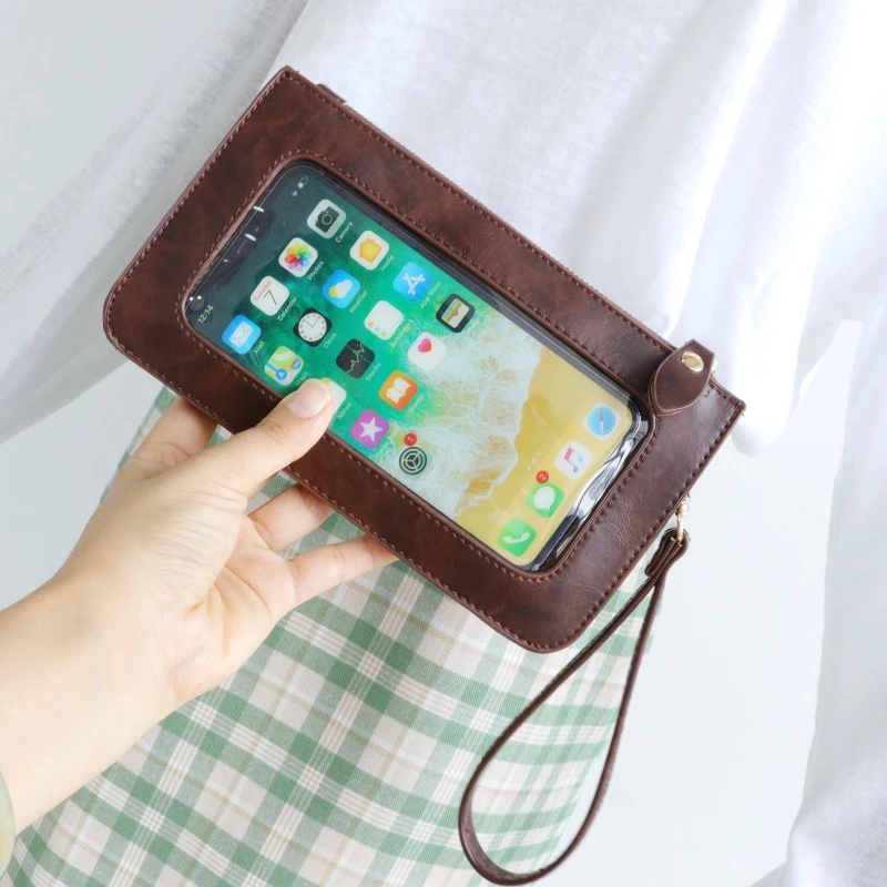 新款单肩斜挎手机包女手拿包手提包横款手机袋触屏挂脖迷你小包包