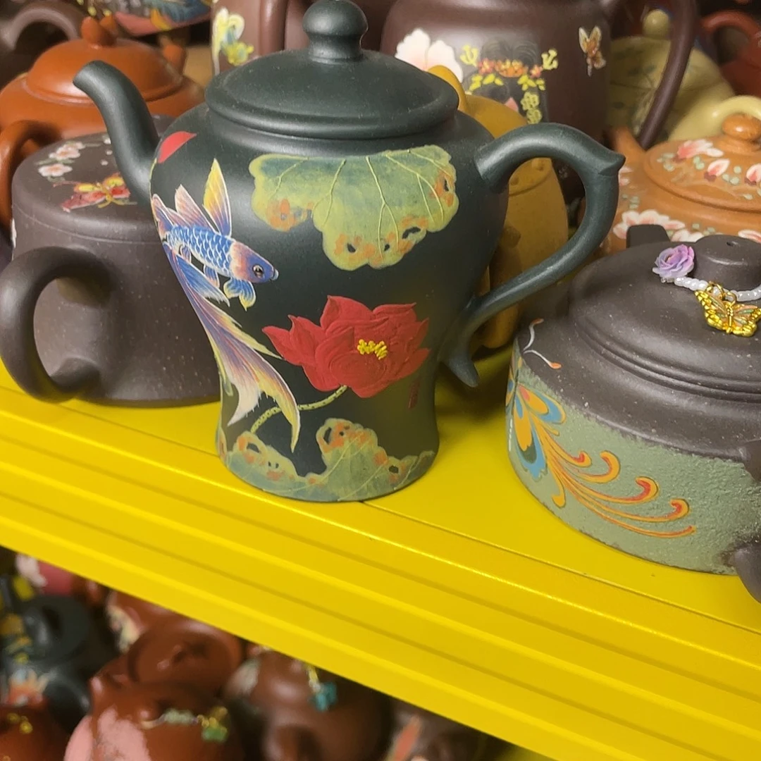 青***荷红泥茶杯紫砂主人杯180cc