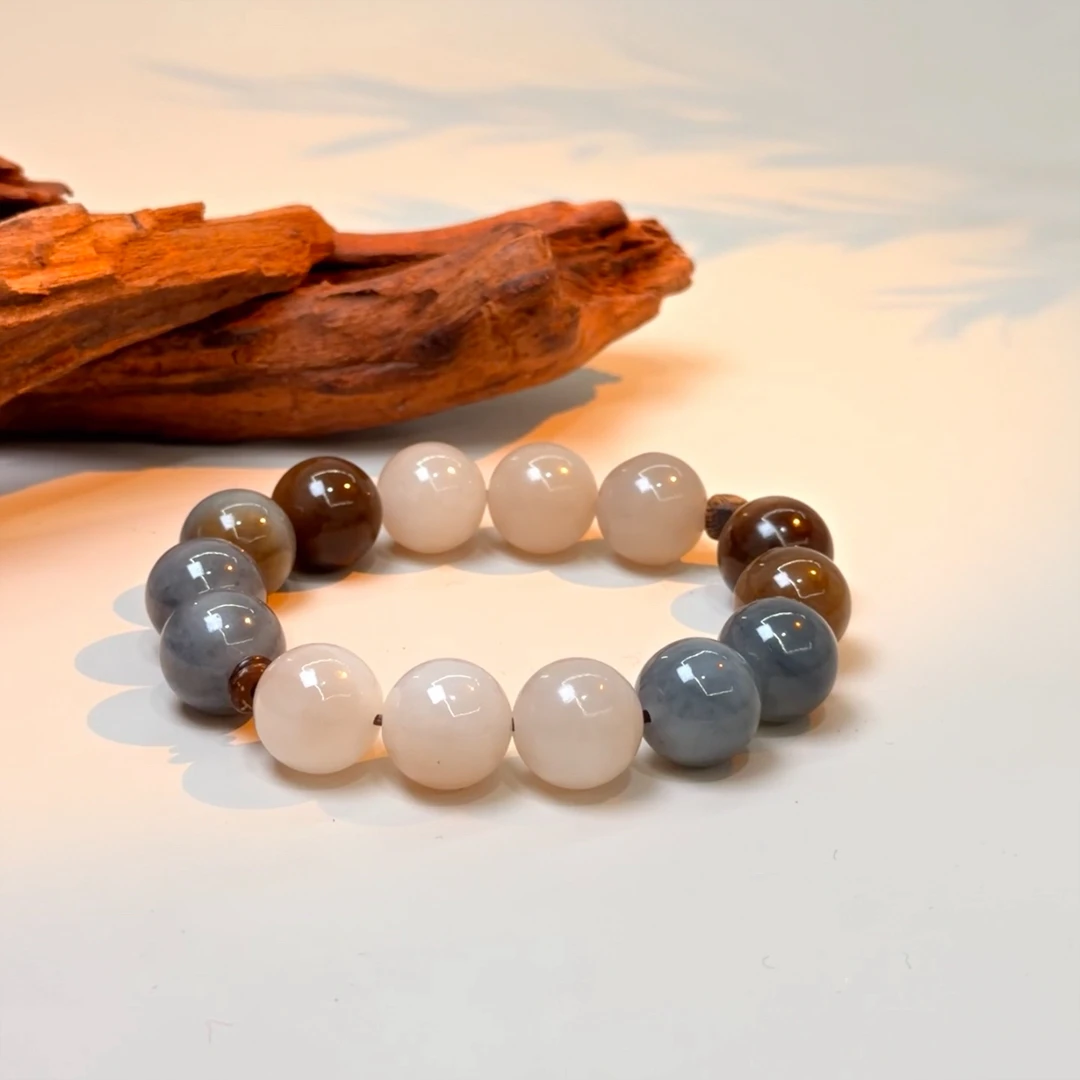 叁里｜佩玖｜和田玉14mm设计款手串