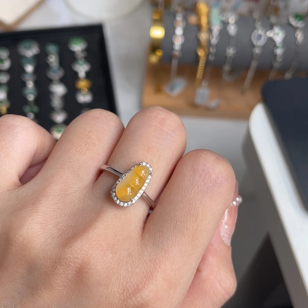 翡翠银S925镶嵌戒指