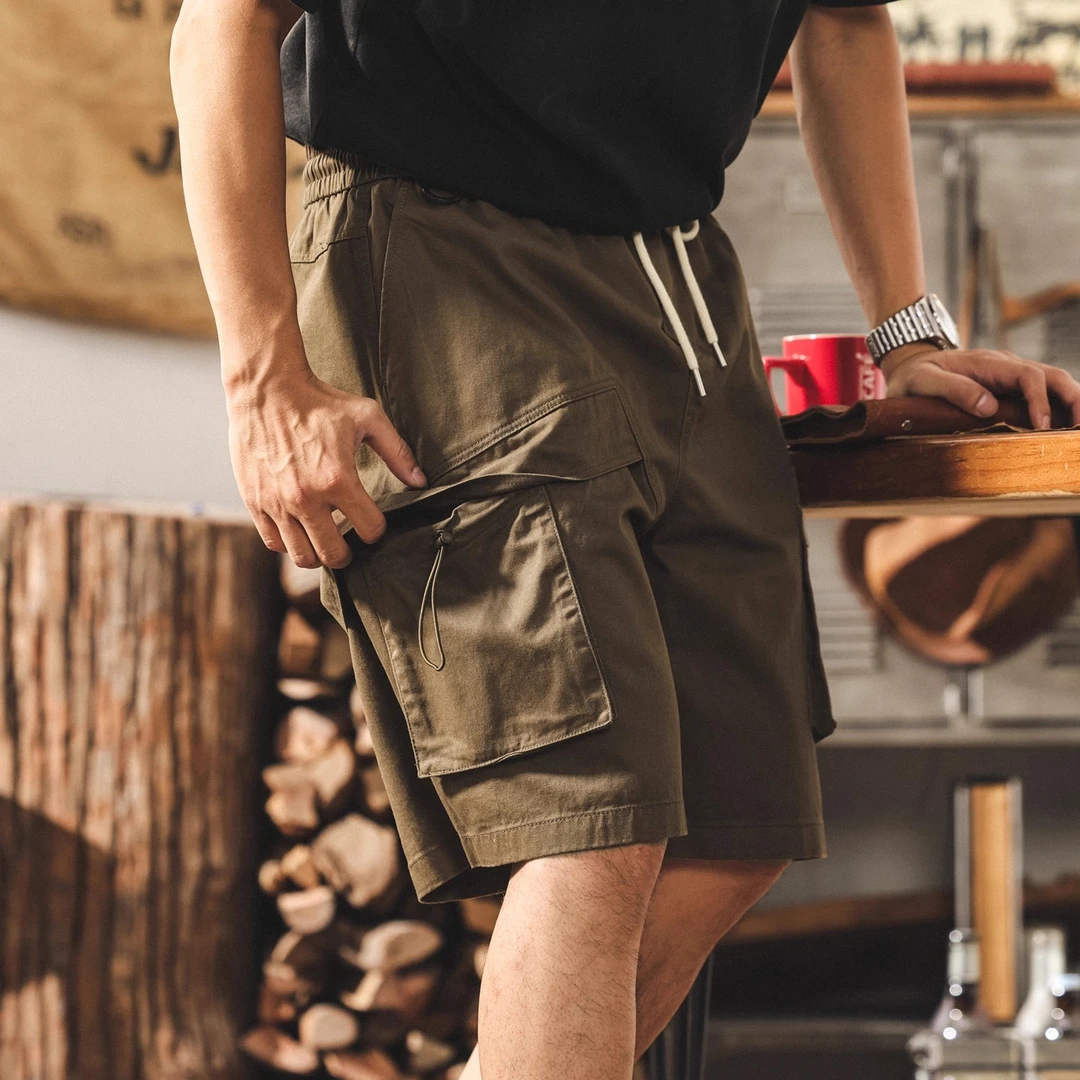 美式复古纯棉工装短裤男夏季潮牌水洗做旧五分裤宽松潮流休闲中裤