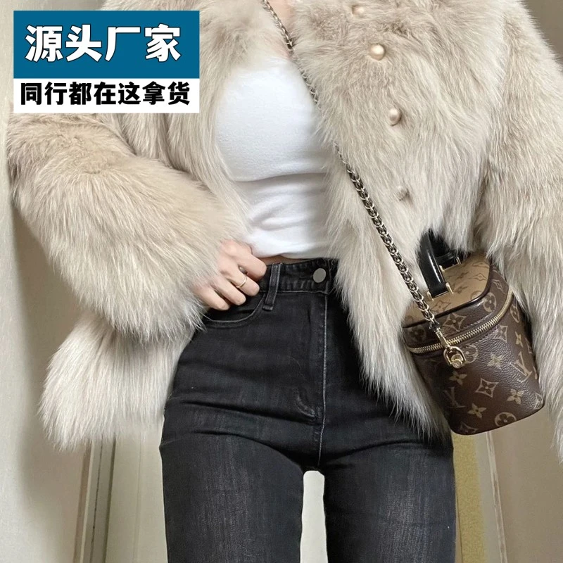 梵乐芬秋冬新款外搭小香风外穿小个子性感长毛毛大衣富家千金皮草