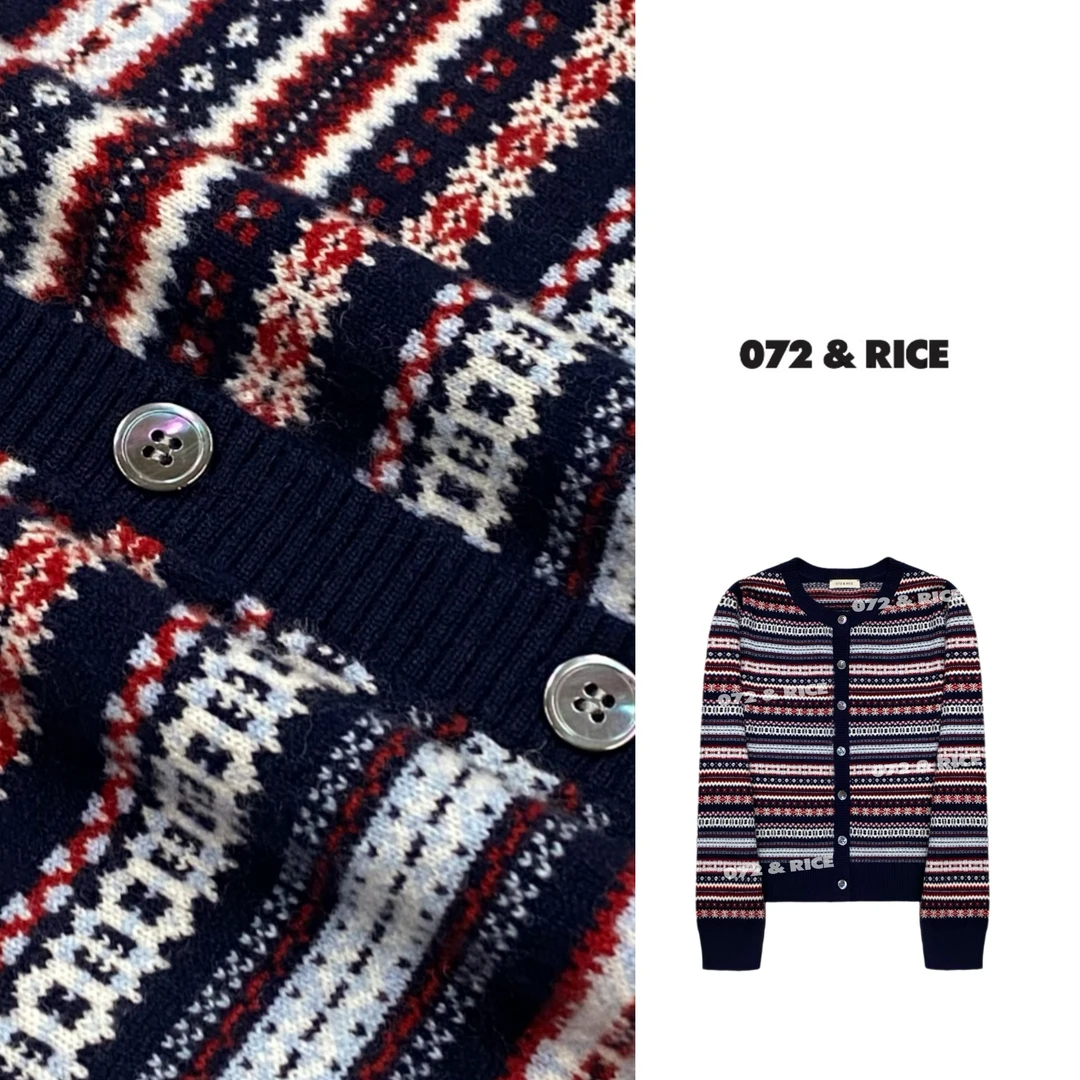 072 & RICE【费尔岛上衣】100羊毛 秋季休闲圆领针织衫 31LN37657