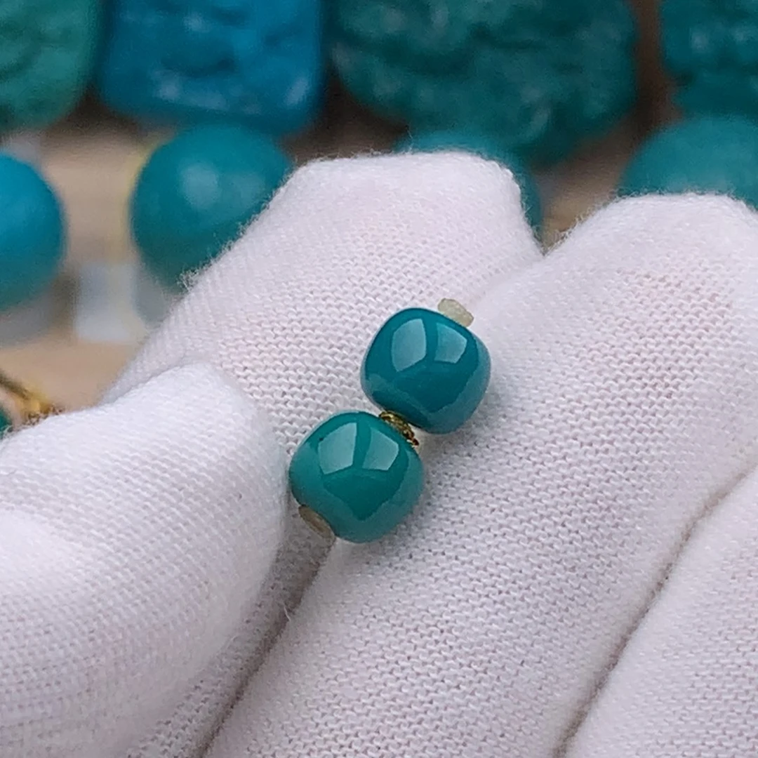 未镶嵌绿松石珠宝奇石7.5mm