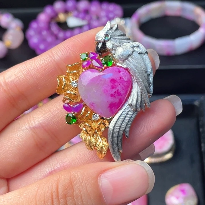 我***徊苏纪石（舒俱来）18K金镶嵌吊坠(不含链)