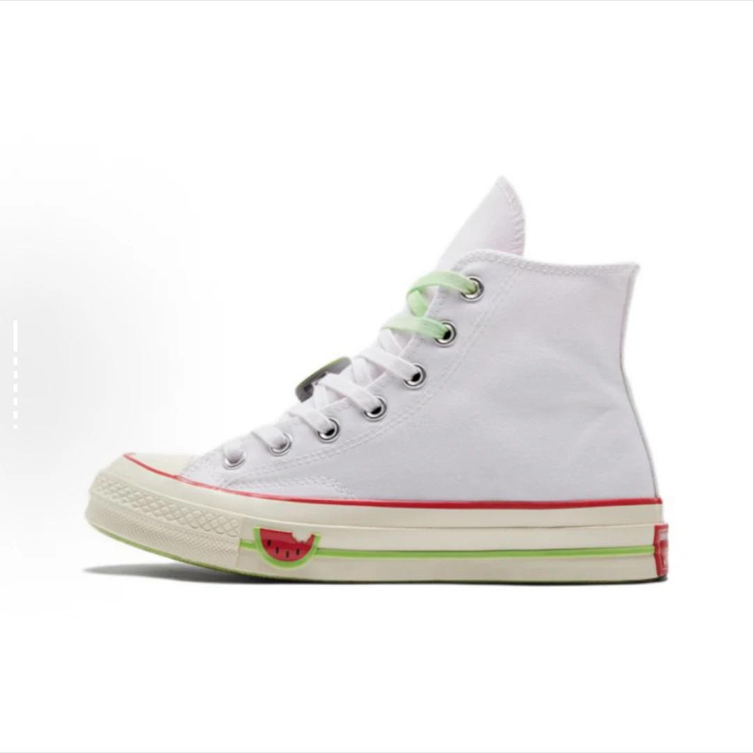 Converse/匡威1970s 西瓜潮流高帮帆布鞋男女同款白粉红A02297C