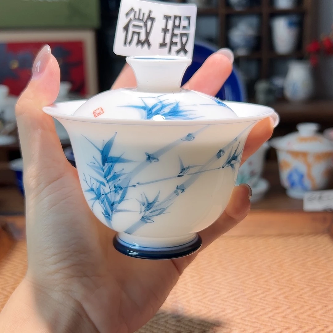 【闪购商品】微瑕 手绘 盖碗