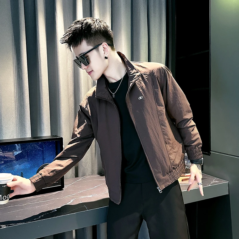 美式夹克男款春秋季短款立领工装褂子2025新款百搭休闲外套男装潮