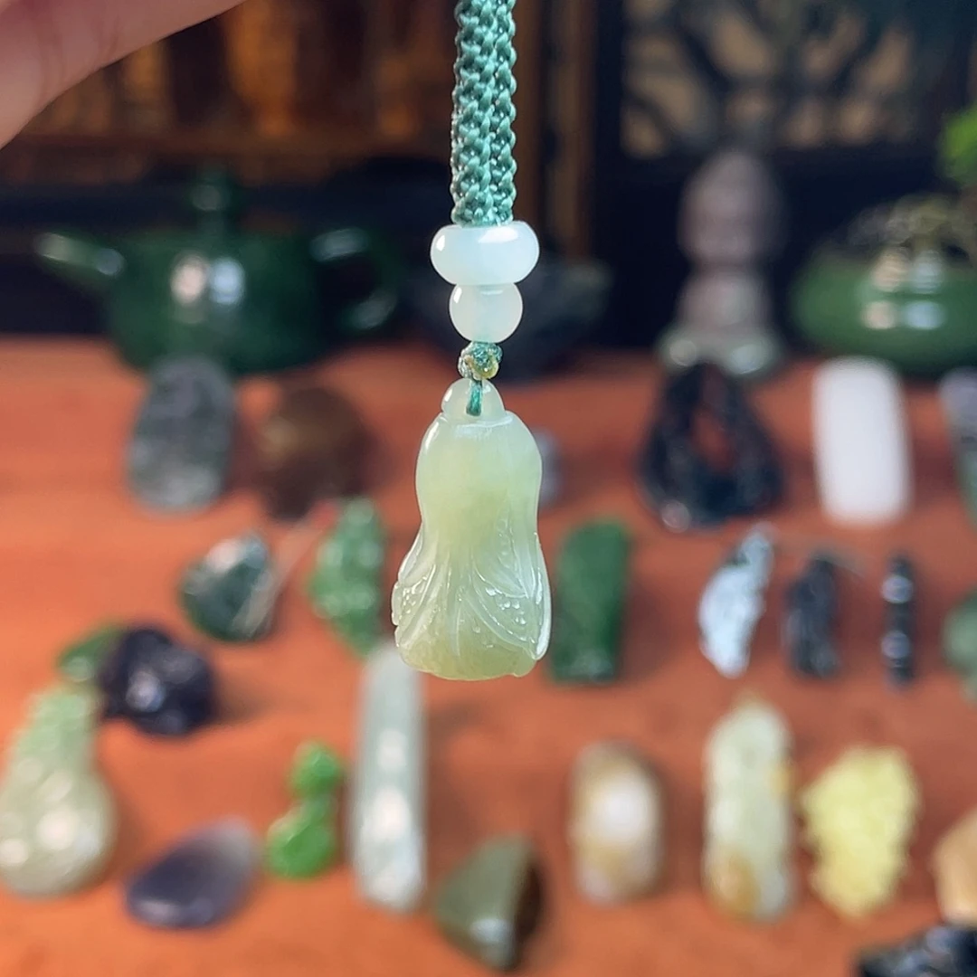 和田玉未镶嵌挂件青海冰底晴水财财