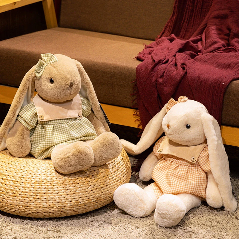 新款百合兔穿裙子毛绒玩偶可爱咖啡兔子布娃娃儿童生日礼物送女友