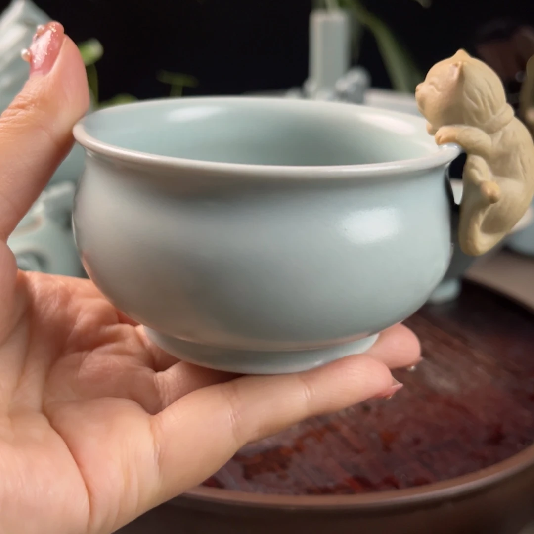 原矿仿古釉缸杯一级全品