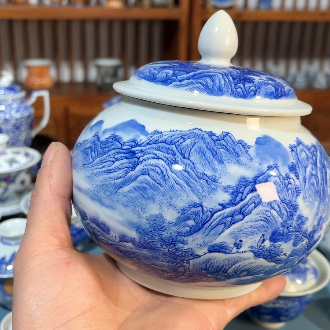 錡镇堂手工手绘绘茶叶罐