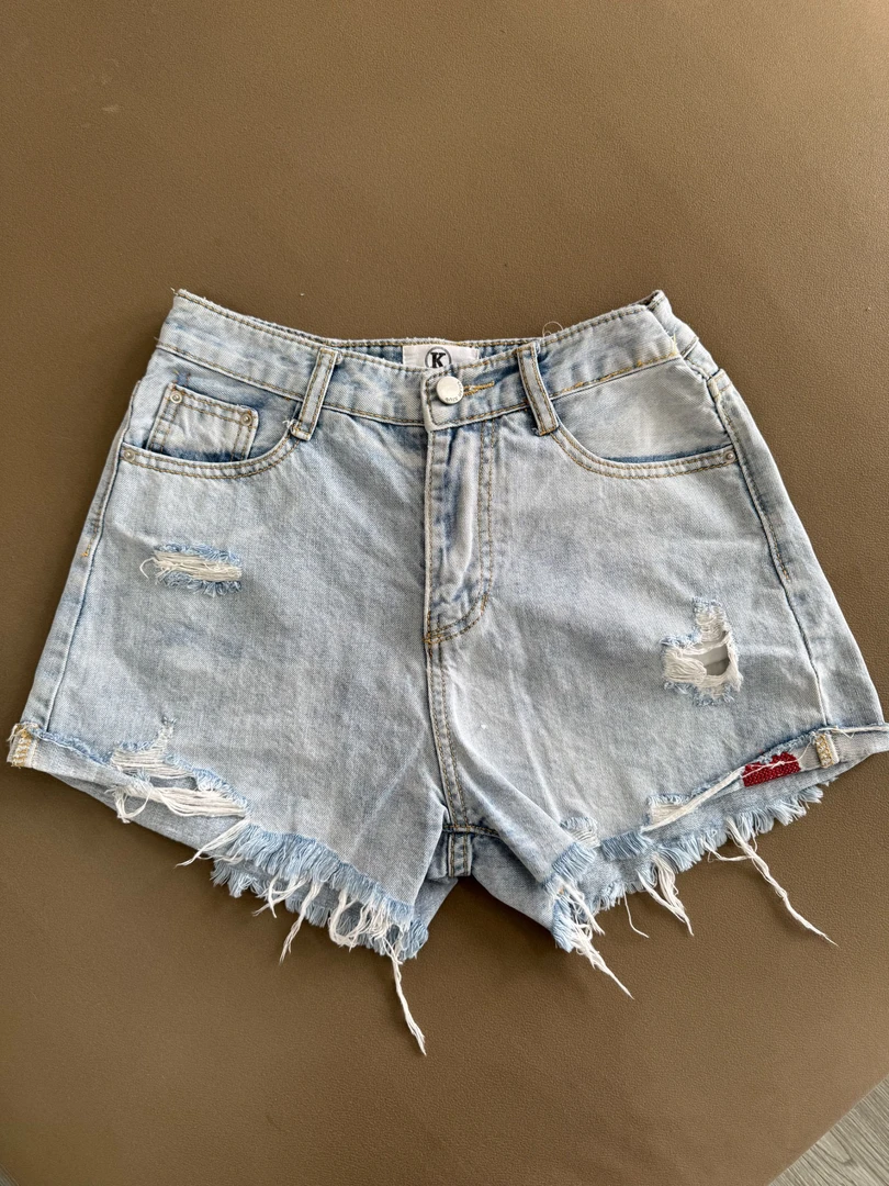 【家和万事兴旺平安喜乐】薄款刺绣潮牌女装破洞毛边休闲热裤