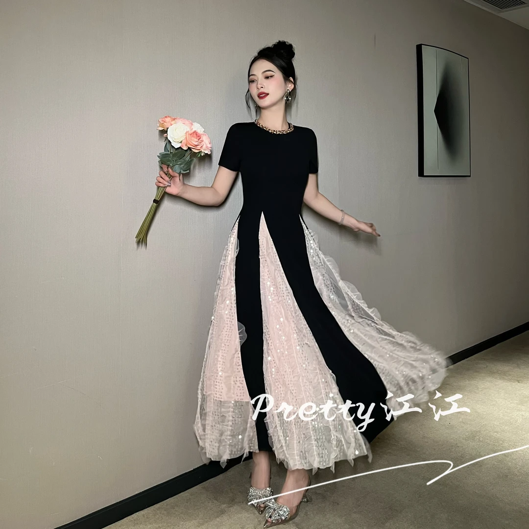 Pretty小众设计师品牌江江定制 气质轻奢法式名媛宴会连衣裙21429