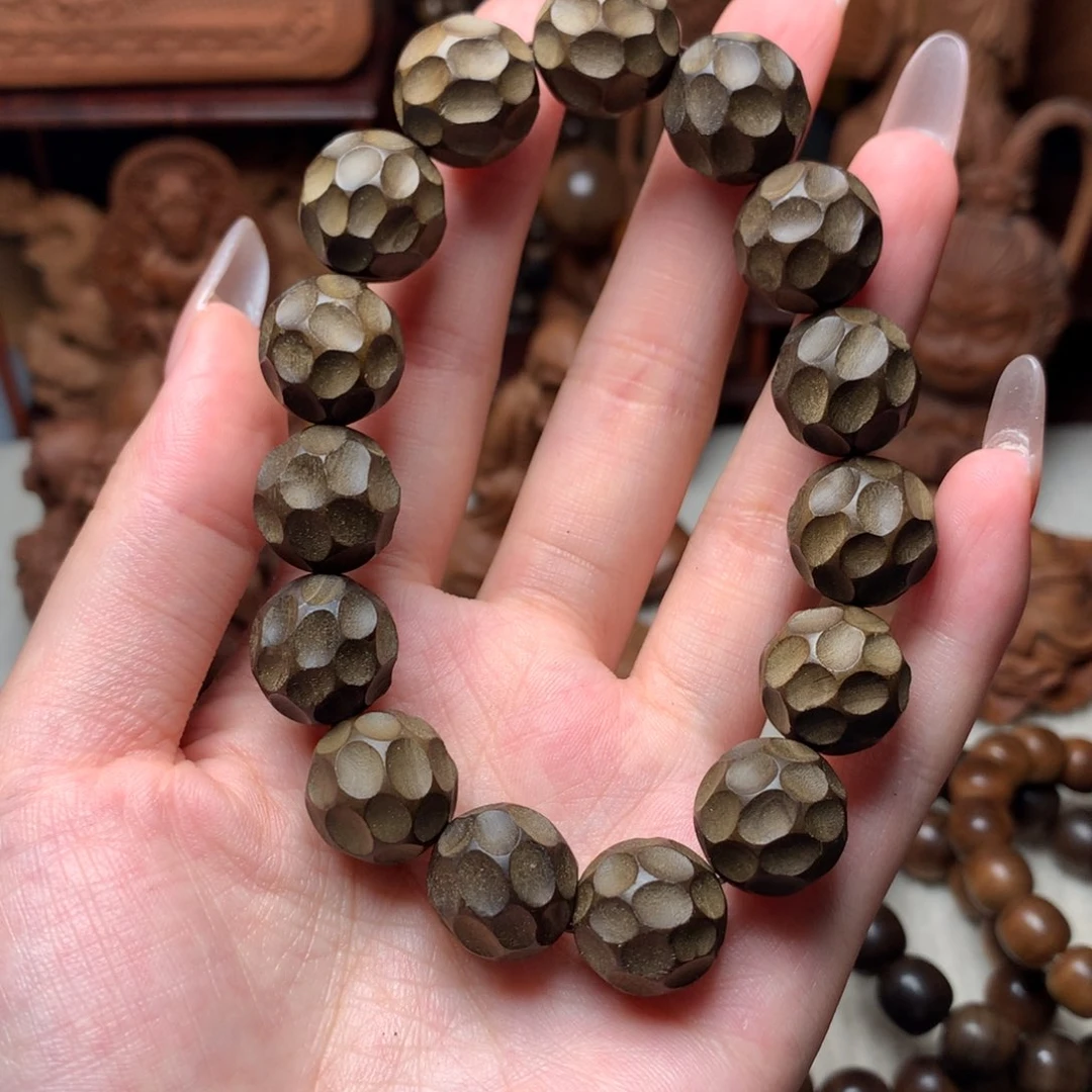 陈***付檀香木手串/手链老山檀香1.5阴沉黑肉无相