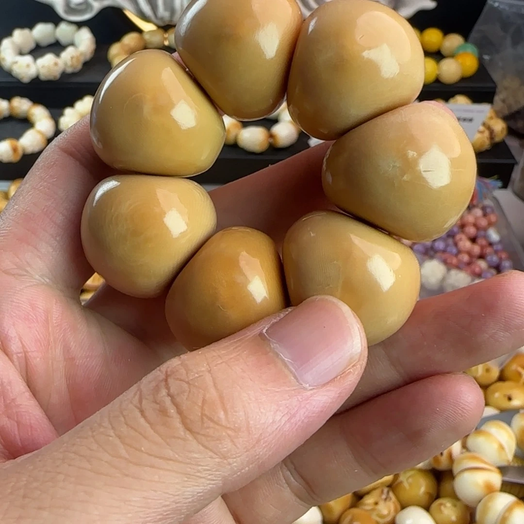 菩提根/象牙果手串微瑕疵风化蒜瓣手捻1个