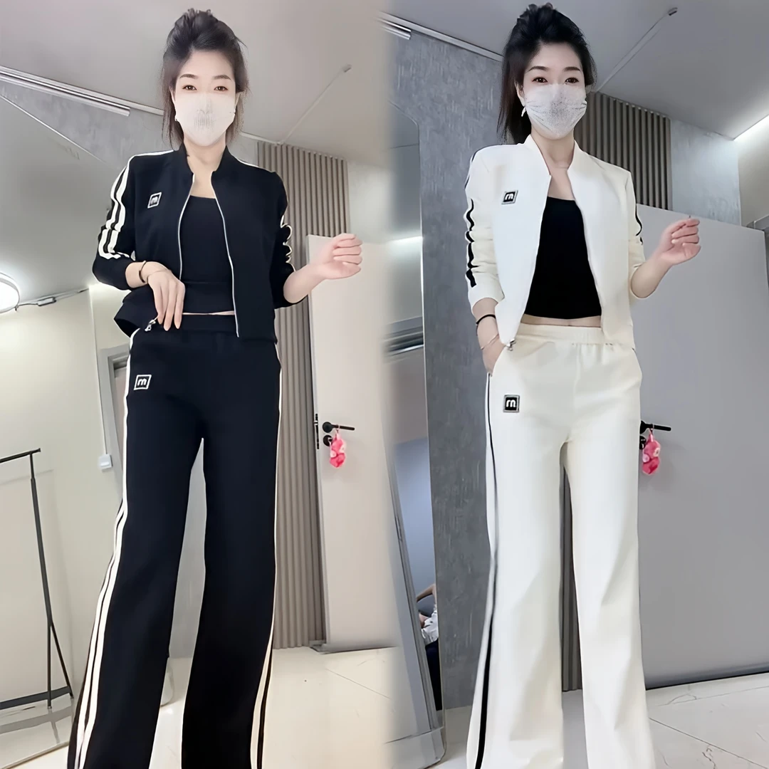 休闲春秋洋气时尚套装运动风卫衣秋季网红百搭休闲风2025新款套装