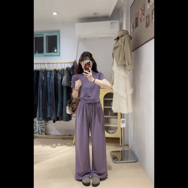 拾一清仓 纸片套装 小个子定制休闲风两件套