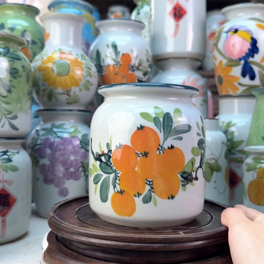 景德镇陶瓷手绘花瓶无孔