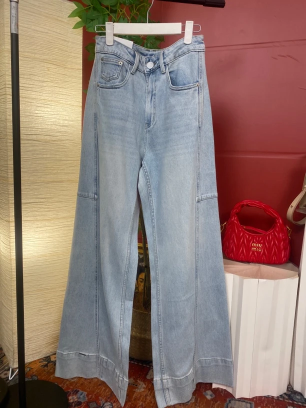 超显瘦弯刀直筒宽松镰刀牛仔裤裤子阔腿裤夏季时尚百搭日常必备