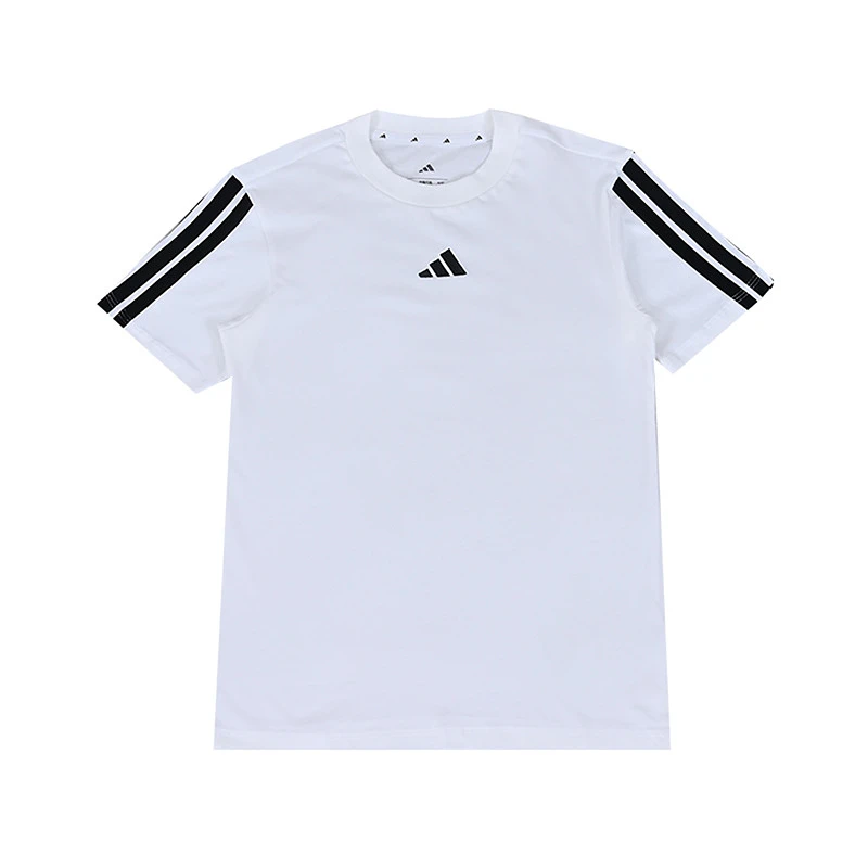 阿迪达斯Adidas男女款大童夏季圆领白色短T JD6488