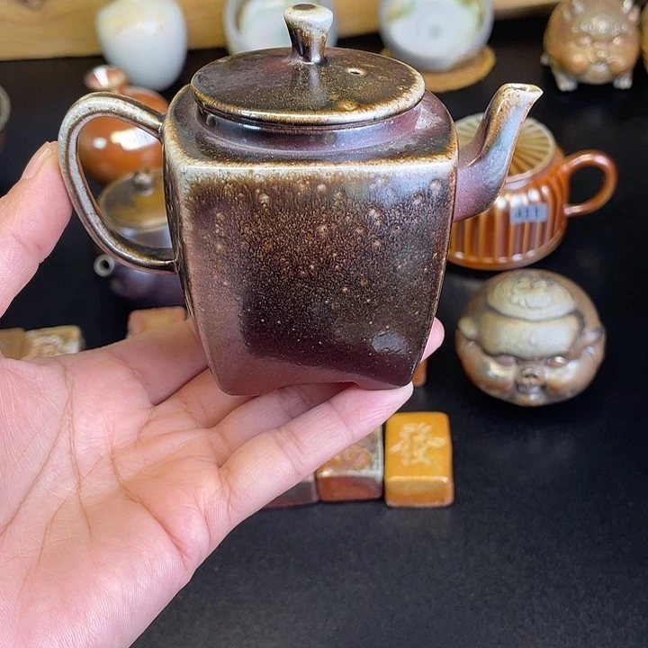 燃薪柴烧茶器四方壶