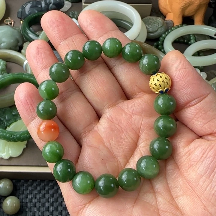 手链银S925镶嵌和田玉