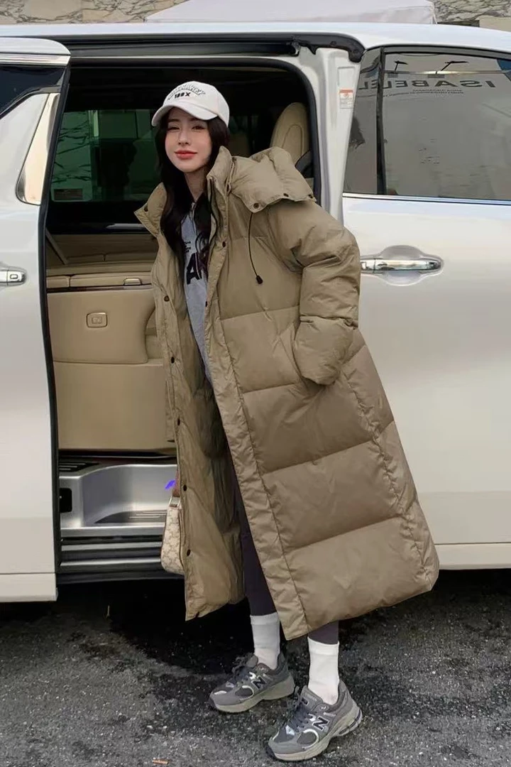 休闲风宽松连帽拉链棉服加厚长款时尚-2313