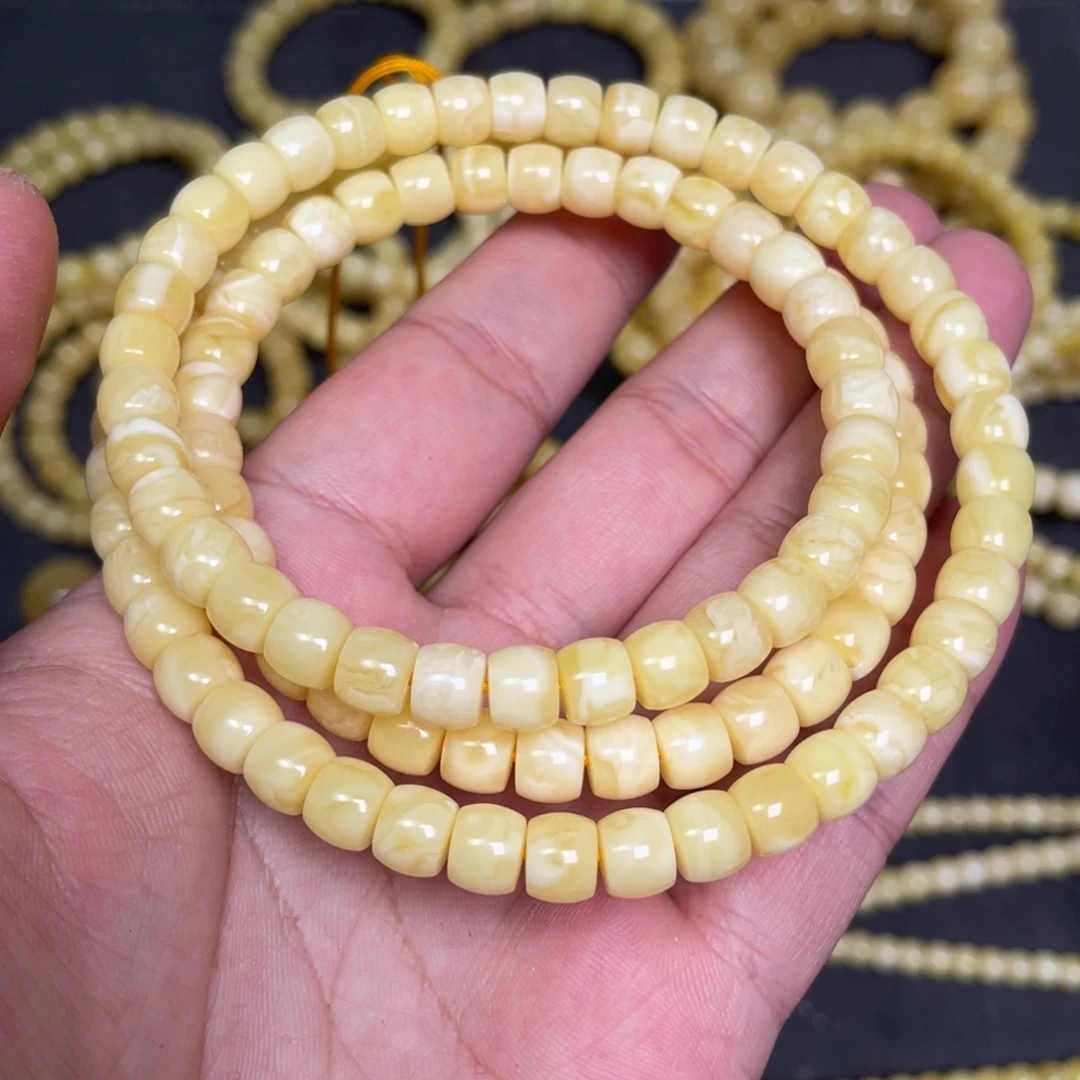 蜜蜡未镶嵌裸石蜜蜡佛珠7.3mm
