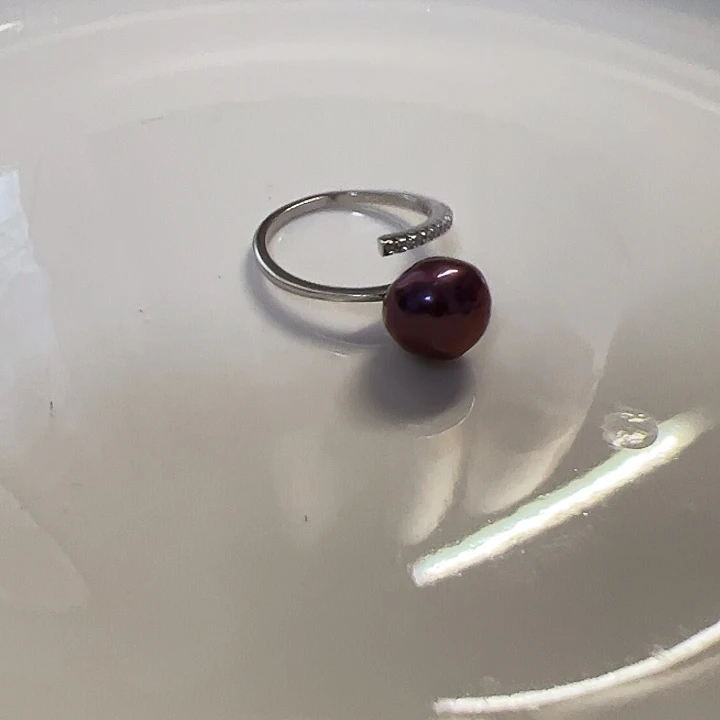 银S925镶嵌淡水珍珠戒指